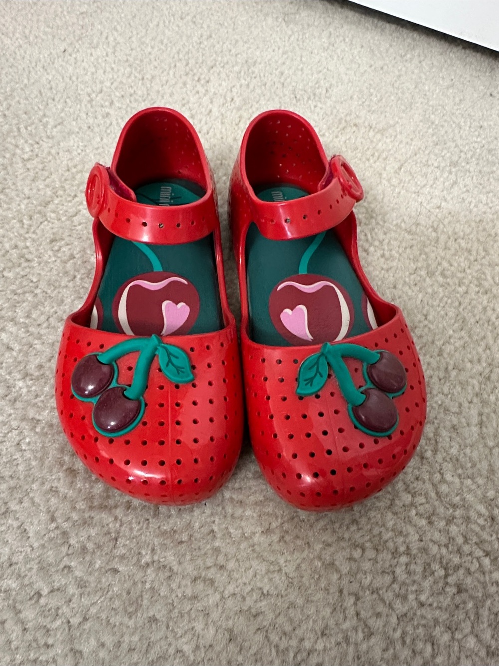 Mini Melissa Red Cherry Mary Jane Sandals